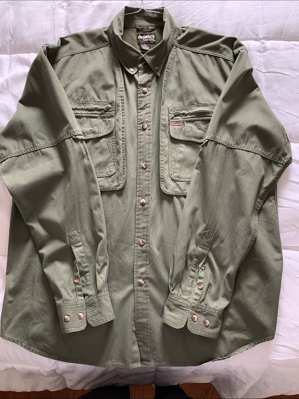 Guide Series Button-Front Olive Green Utility Shirt Men’s XL
